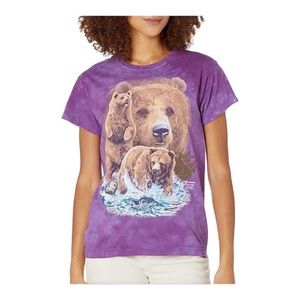 284- The Moutain Purple Bear Graphic Tee
